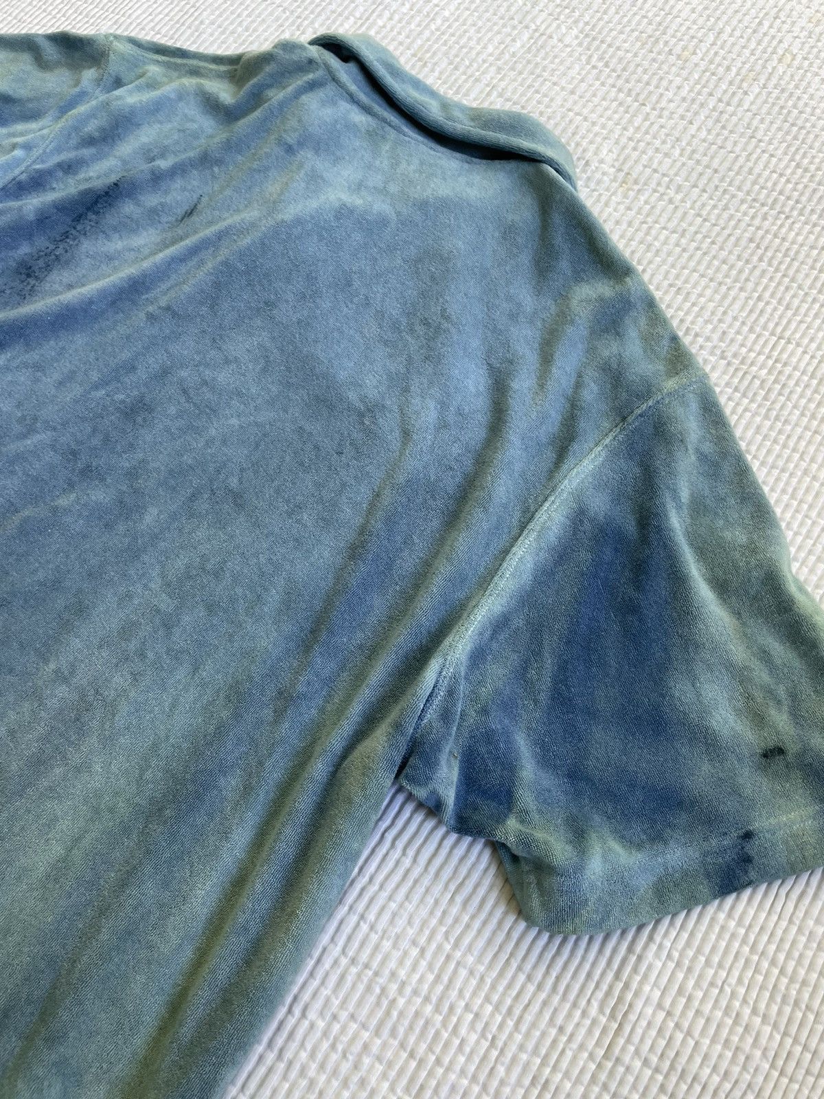 Indigo Indigo Schloppy Dyed Sun Faded Terry Cloth Polo Size US L / EU 52-54 / 3 - 14 Thumbnail