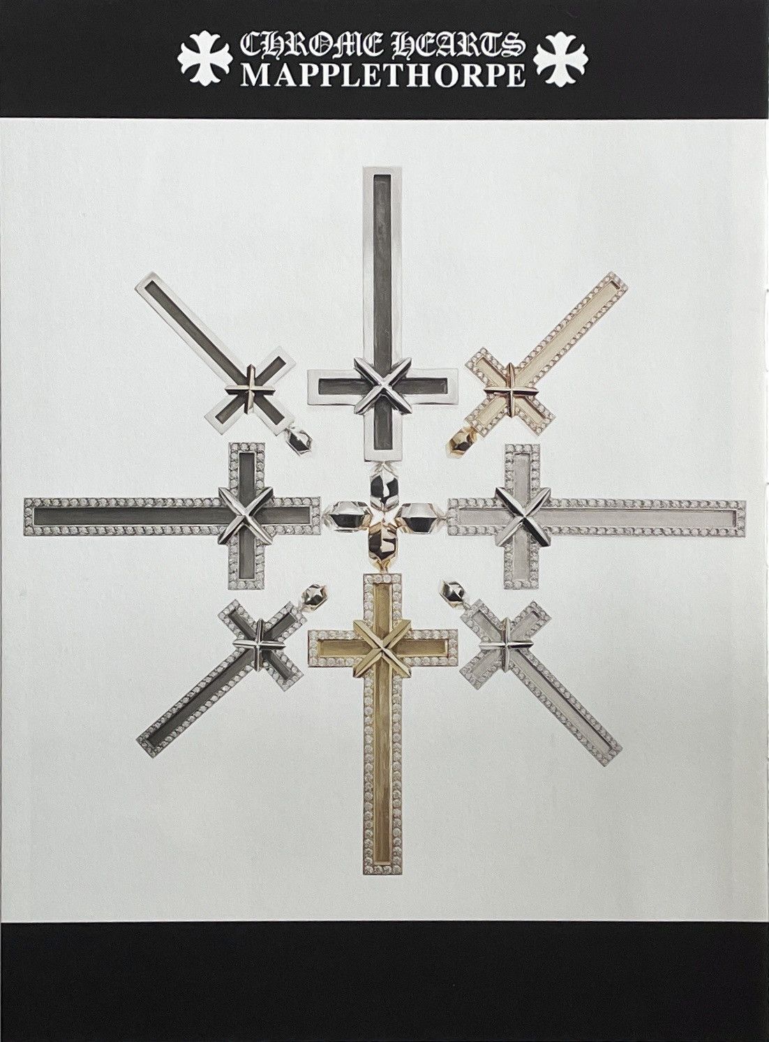 Chrome Hearts × Vintage Chrome Hearts MAPPLETHORPE crosses photo Poster framed 9x11 Size ONE SIZE - 2 Thumbnail