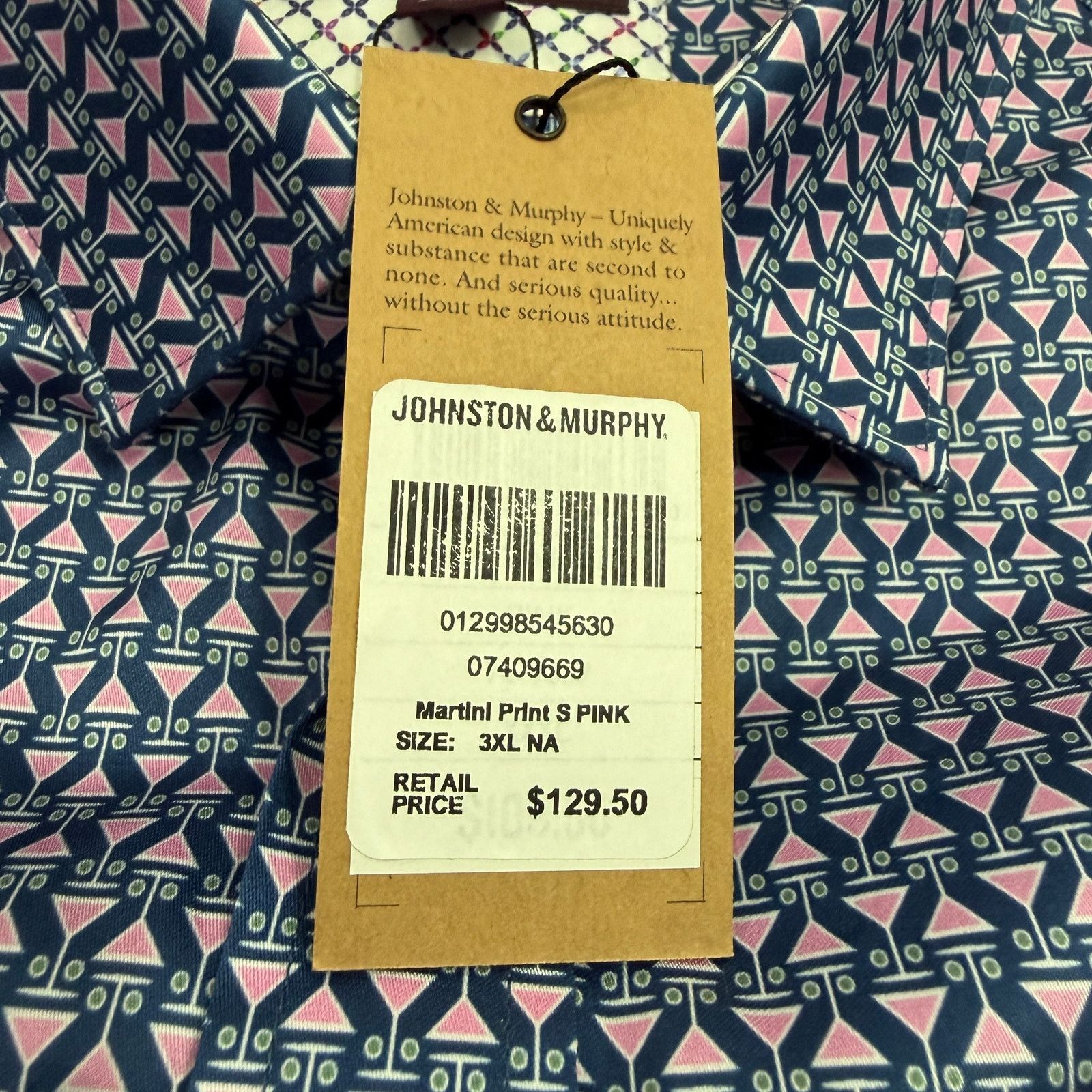 Johnston & Murphy Johnston & Murphy Martini Print Button Up Shirt Mens 3XL NEW Size US XXL / EU 58 / 5 - 6 Thumbnail