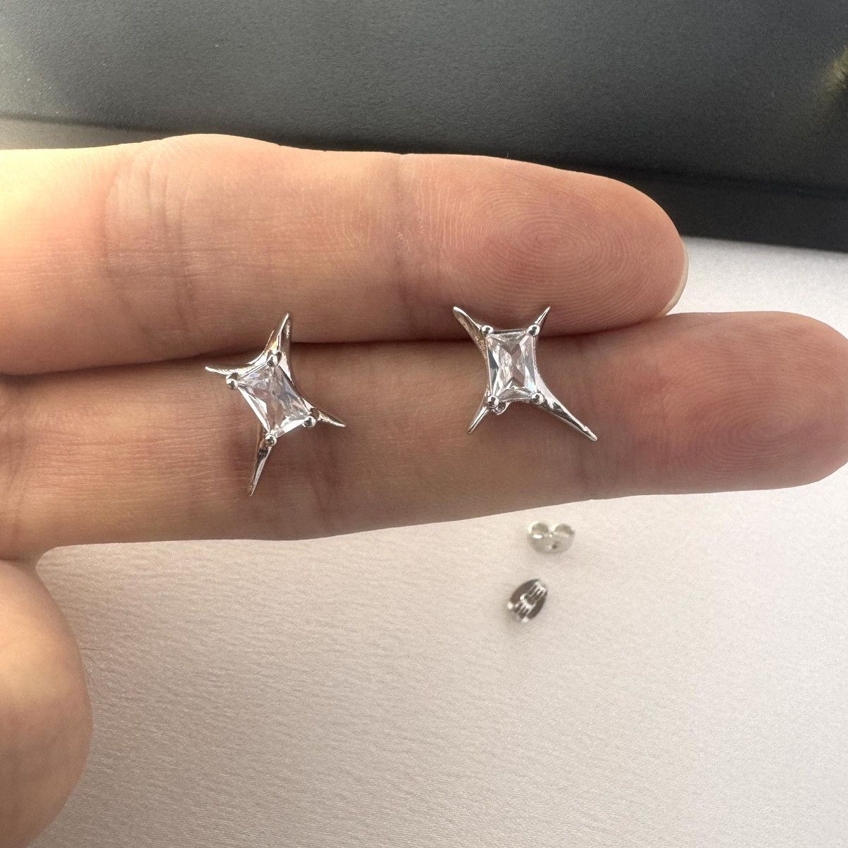 Designer CZ Star Stud Earrings for Men Women Hip Hop Unisex Style Size ONE SIZE - 6 Thumbnail