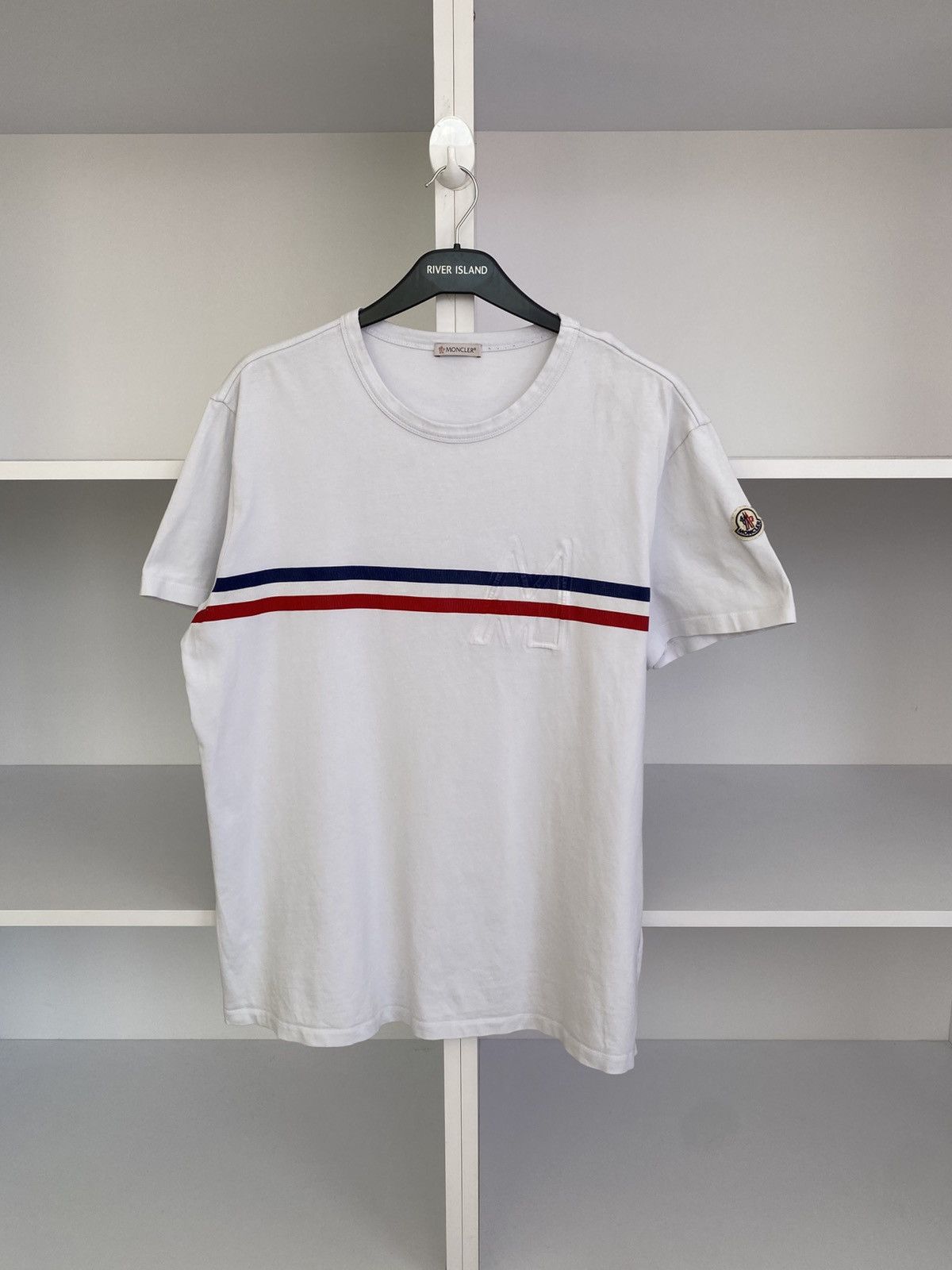 Moncler Vintage Moncler Striped Crew Neck T-Shirt Size US L / EU 52-54 / 3 - 1 Thumbnail