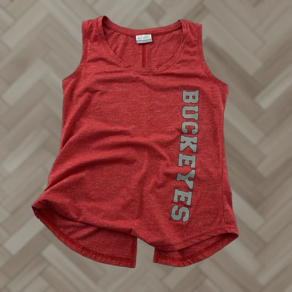 Vintage Columbia Ohio State Buckeyes Sleeveless Open Back T Shirt Women's S Red Size S / US 4 / IT 40 - 1 Thumbnail