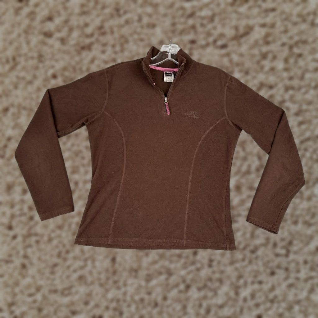 The North Face The North Face Fleece Pullover Womens Small Brown 1/4 Zip Mock Neck Hiking TKA100 Size S / US 4 / IT 40 - 1 Thumbnail