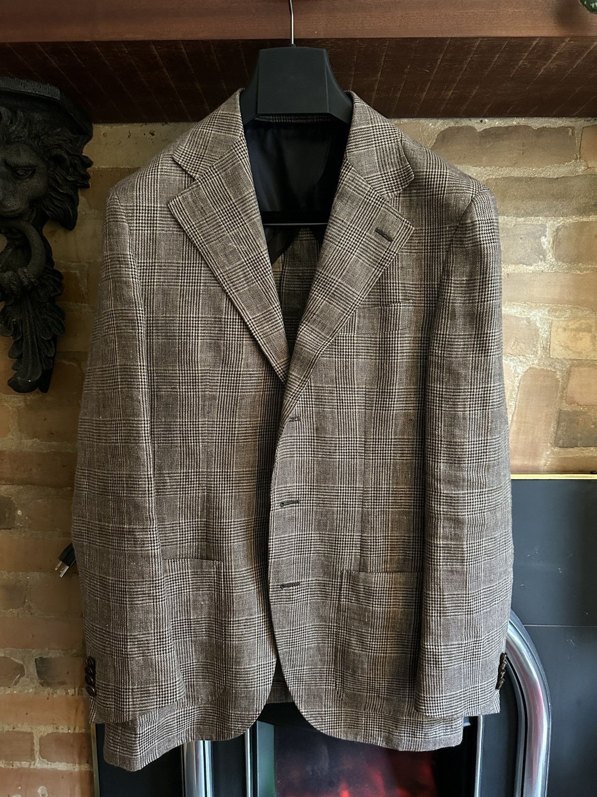 Spier & Mackay Spier & Mackay Brown Checked Slim Sportcoat 38R Size 38R - 1 Thumbnail