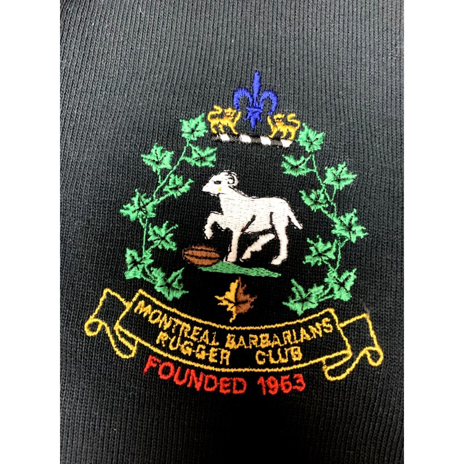Barbarian VINTAGE Barbarian Montreal Barbarians Rugby Club Jersey Polo Shirt Mens 2XL Black Canada Size US XXL / EU 58 / 5 - 2 Thumbnail