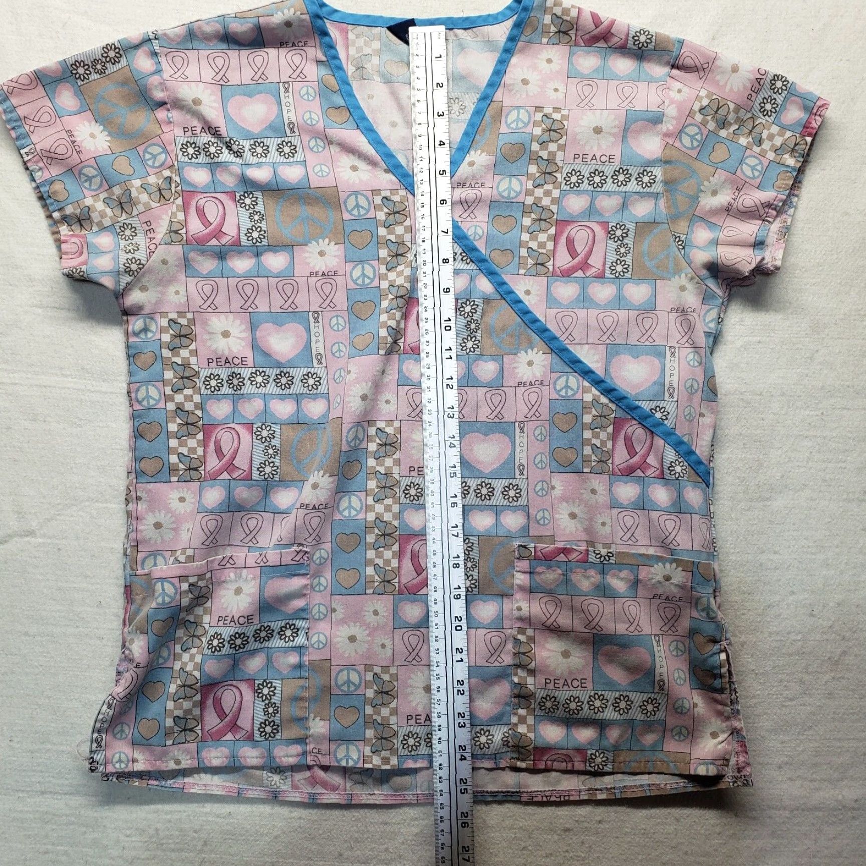 Pinko Nurse Shirt Pink Peace Breast Cancer Awareness Women Adult M Medium Shirt Womens Size M / US 6-8 / IT 42-44 - 5 Thumbnail