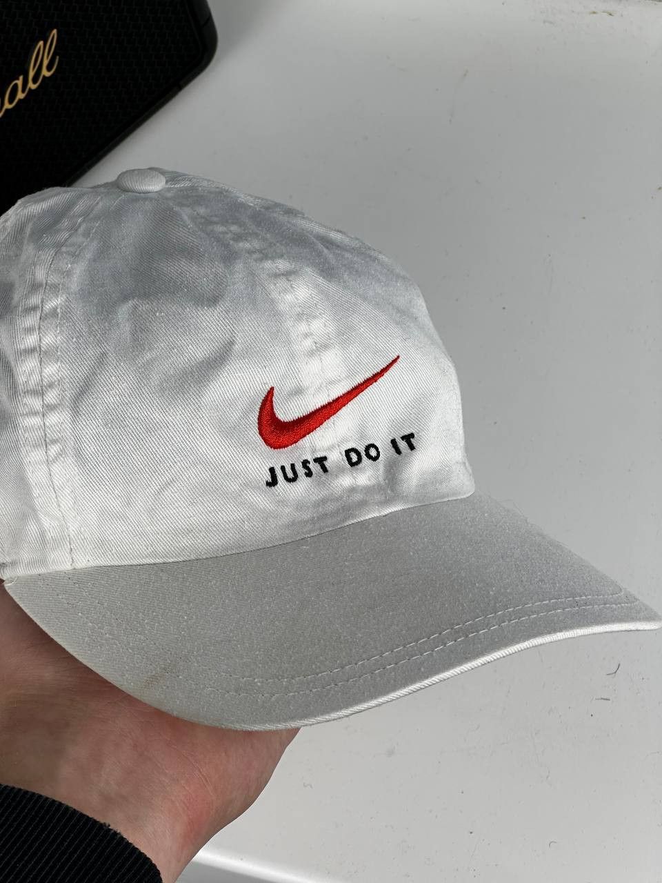 Nike × Vintage Vintage 90s Nike Just Do It White Hat Snapback Size ONE SIZE - 2 Thumbnail