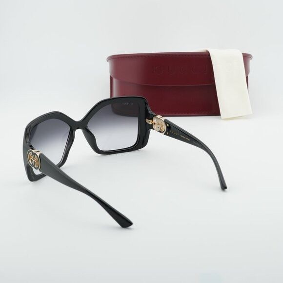 Gucci Gucci GG2015S 001 Sunglasses Black Square Frame Size ONE SIZE - 10 Thumbnail