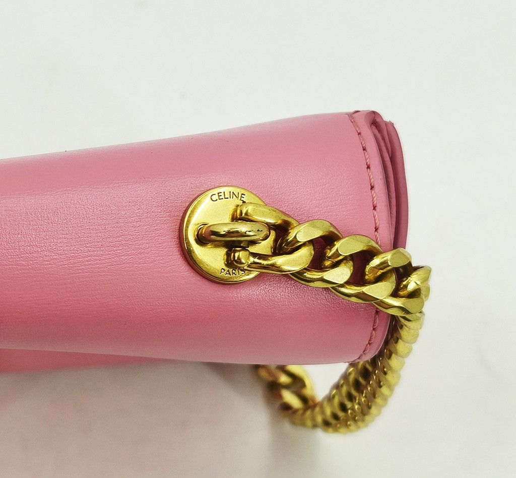 Celine CELINE Triomphe shoulder gold chain pink bag Size ONE SIZE - 9 Thumbnail