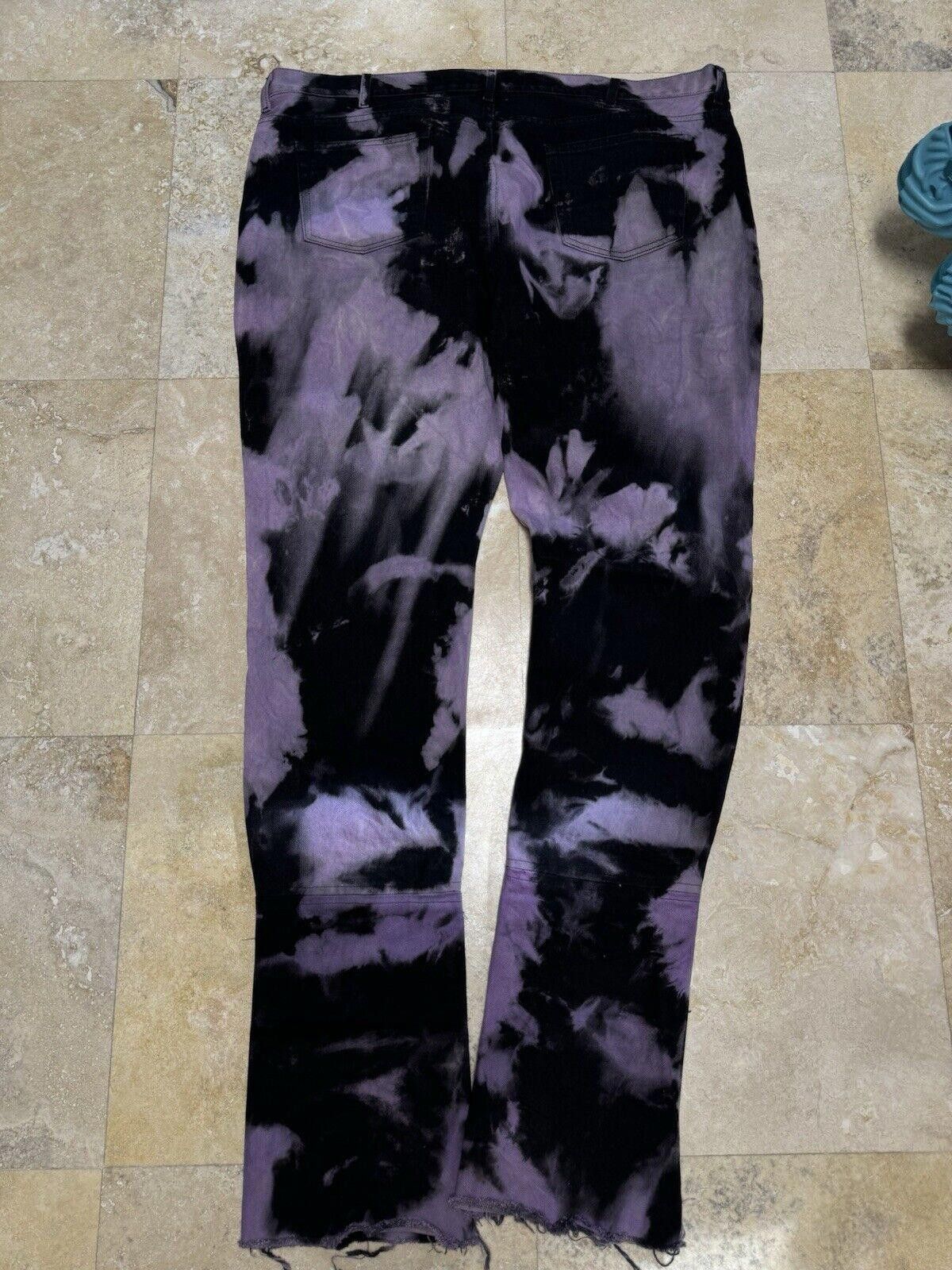 Designer Custom Streetwear Stacked Jeans Tie Dyed Purple Halloween Size US 44 / EU 60 - 5 Thumbnail