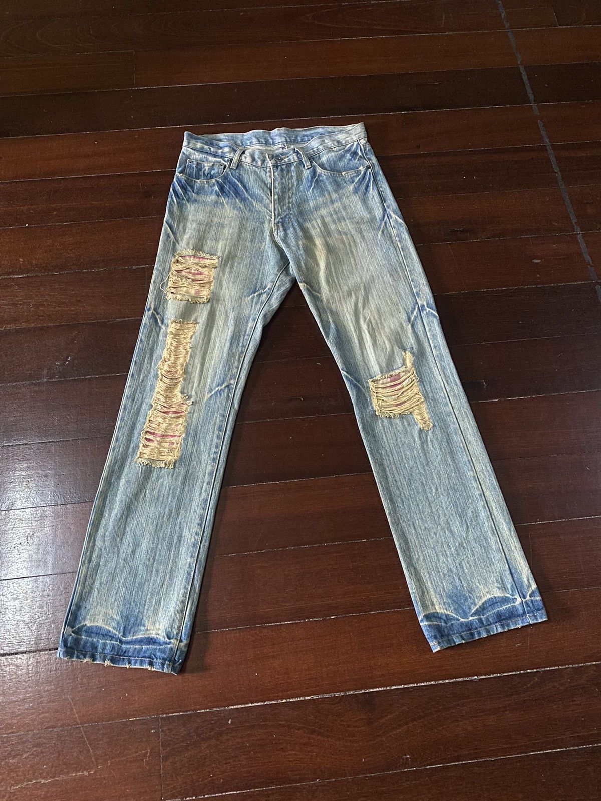 FIRE 🔥 FLARE JEANS JAPANES BRAND DISTRESSED REWORK