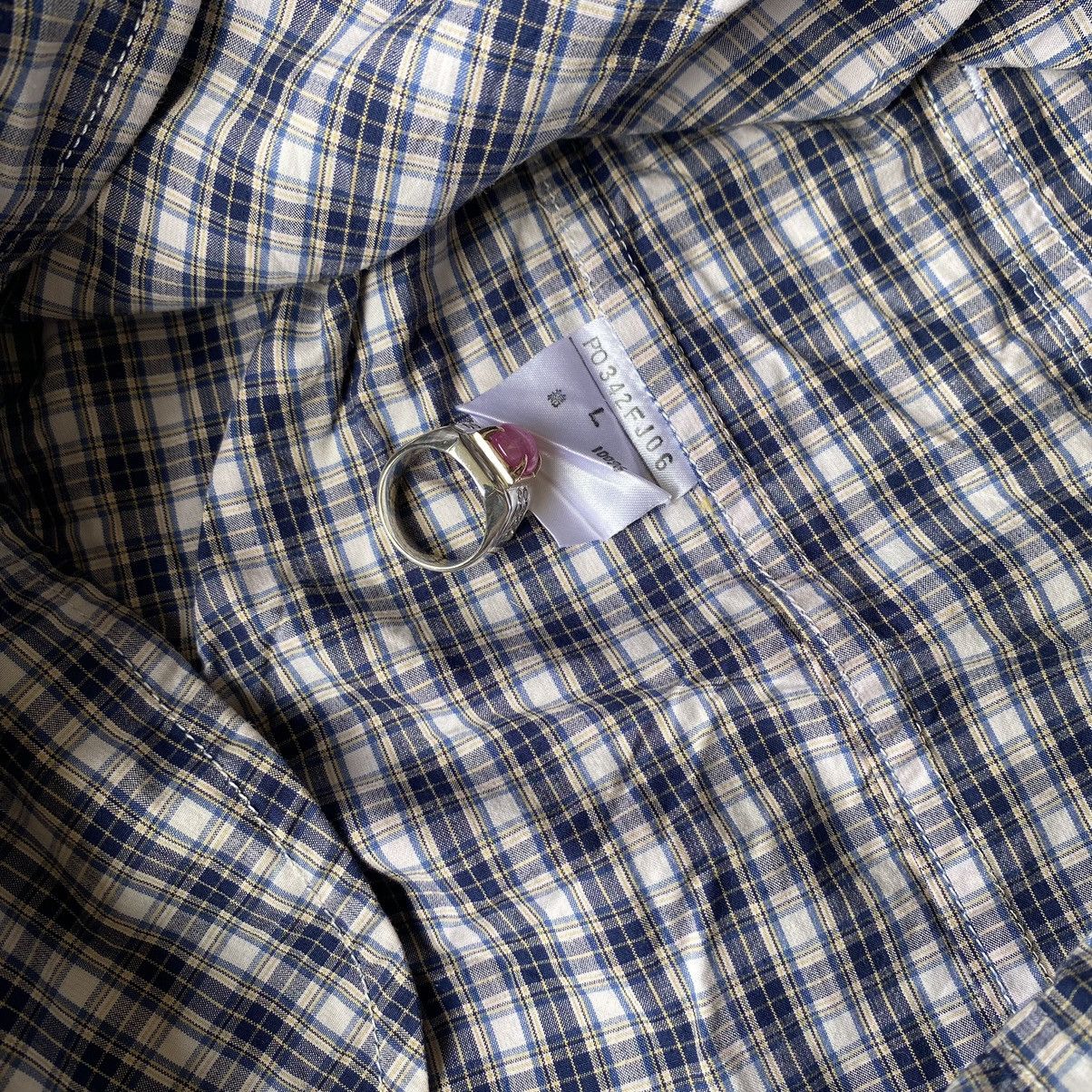 Designer × Japanese Brand × Karl Helmut Karl Helmut Navy Gingham Check Blazer – Size L Size US L / EU 52-54 / 3 - 11 Thumbnail