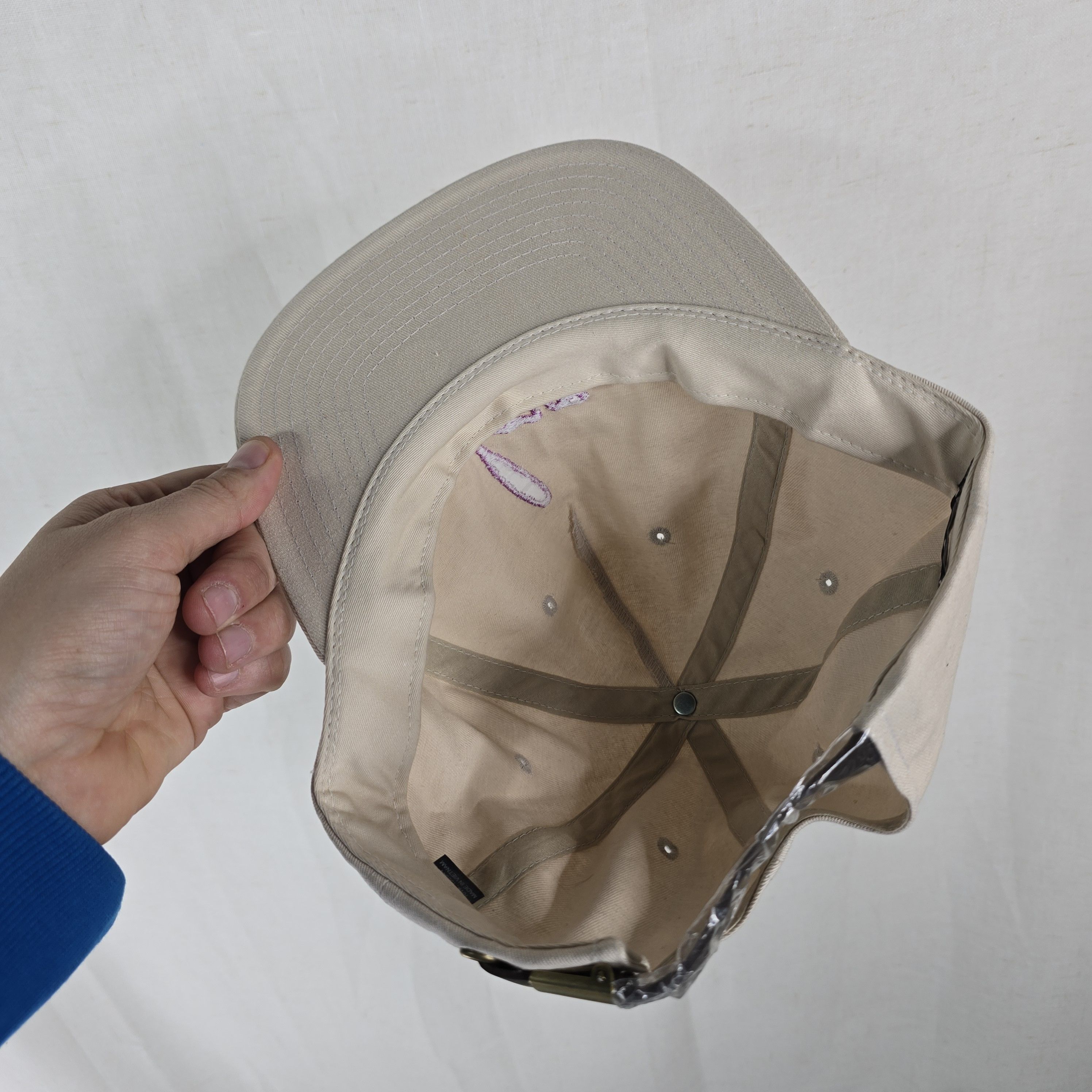 Seventh Heaven Seventh Heaven Cream LOVE Leather Strap Dad Hat Biege Pink Size ONE SIZE - 2 Thumbnail