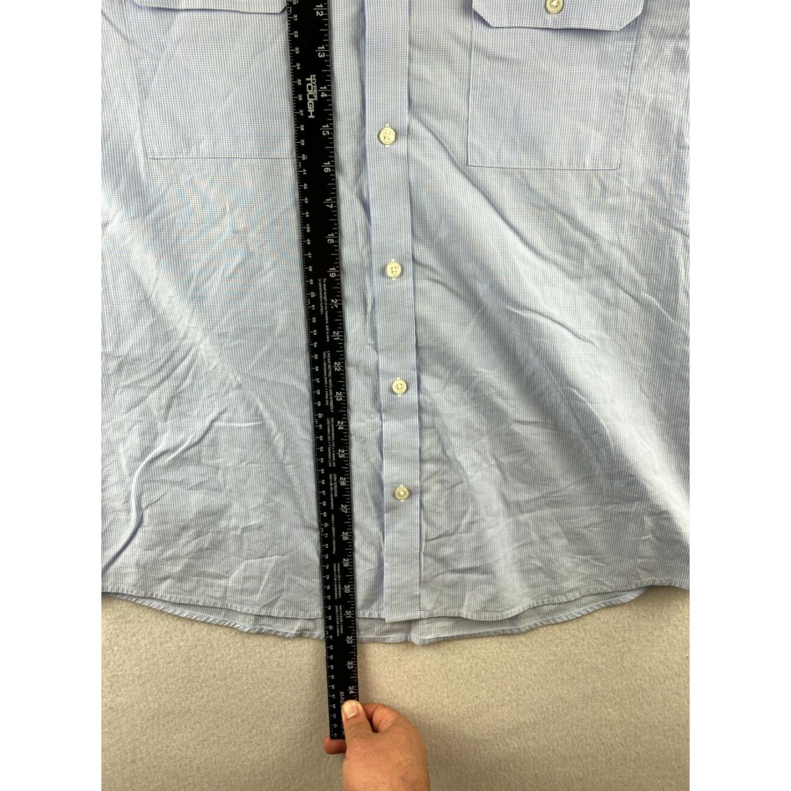 Michael Kors Michael Kors Shirt Mens XL Blue Button-Up Long Sleeve Pockets Checkered Cotton Size US XL / EU 56 / 4 - 4 Thumbnail