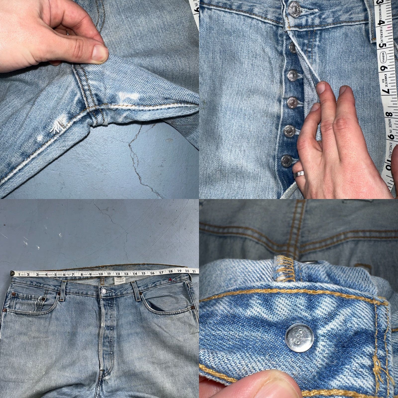 Levi's VINTAGE Levi's 501 Jeans 90s Light Wash Straight Leg Adult 40x30 Blue Mid Rise Mens Size US 40 / EU 56 - 8 Thumbnail