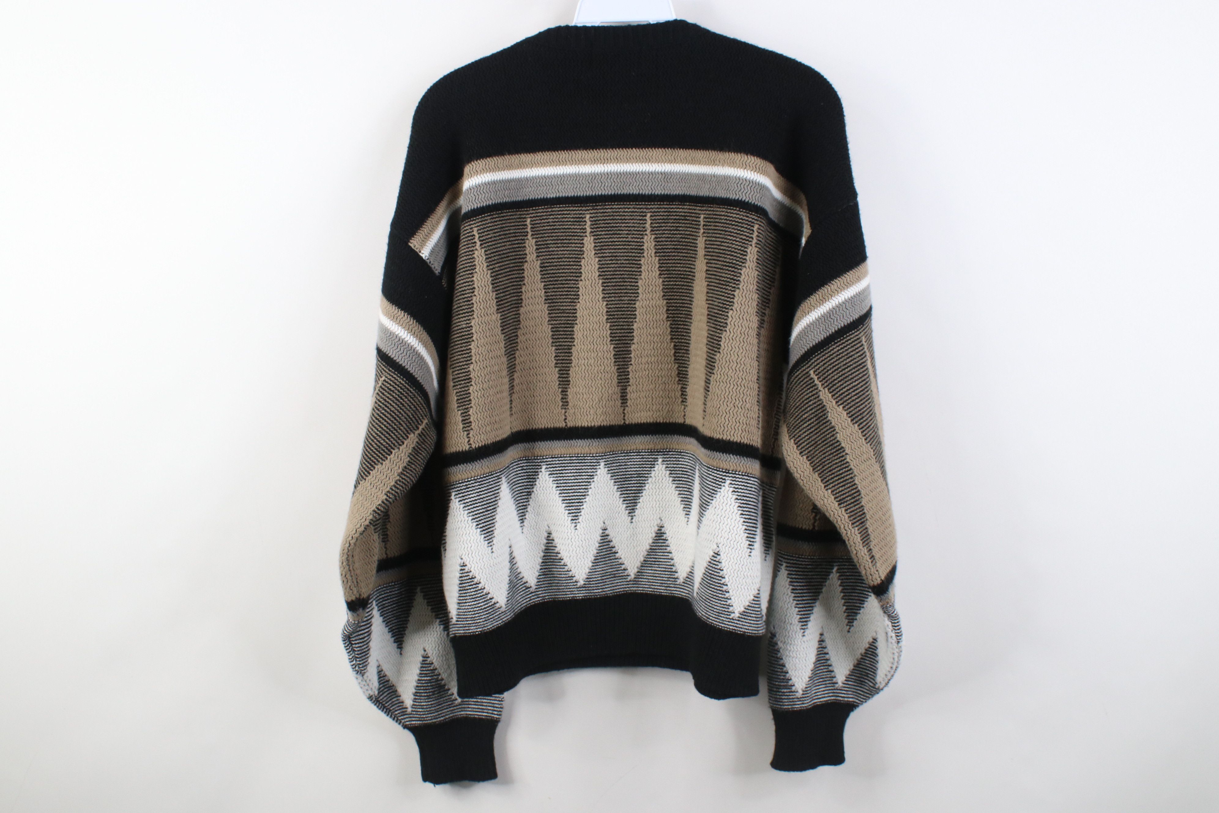 Vintage Vintage 90s Streetwear Geometric Zig Zag Knit Sweater USA Size L / US 10 / IT 46 - 8 Thumbnail