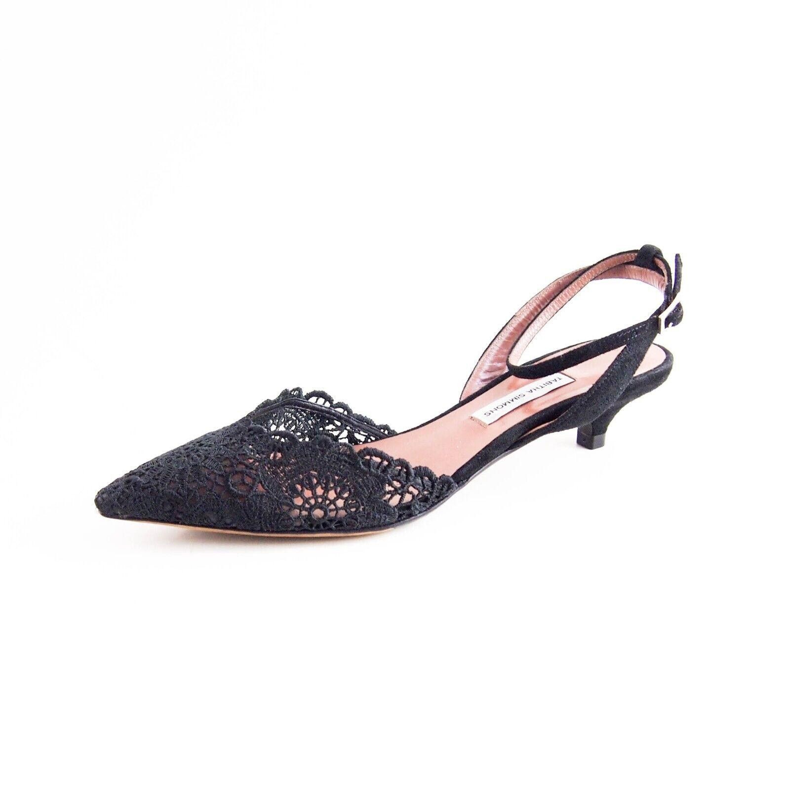 Designer Tabitha Simmons Sandals Black Lace Suede US 7 EU 37 Size US 7 / IT 37 - 1 Thumbnail