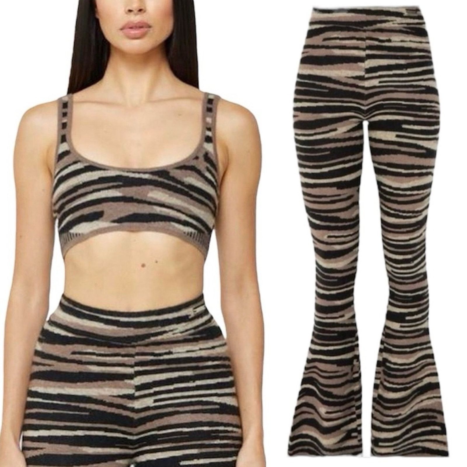 image of Maniere De Vior NWT Maniere De Voir Animal Print Set - M / L in Cream, Women's (Size 33)