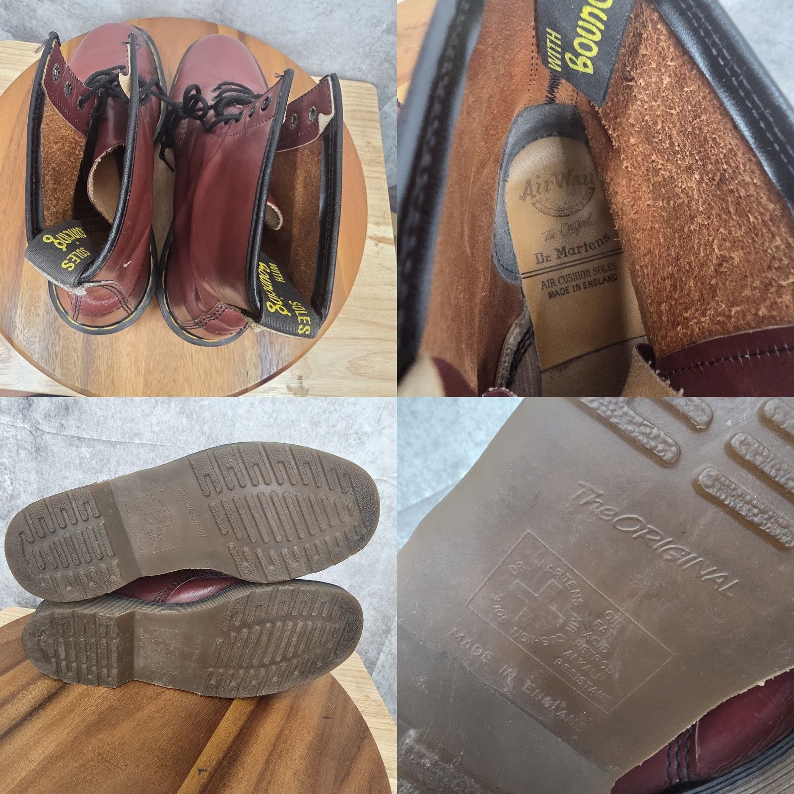 Dr. Martens VINTAGE Dr. Martens 1460 Boots Mens 9 Cherry Red Leather Moto Combat 8-Eye England Size US 9 / EU 42 - 8 Thumbnail