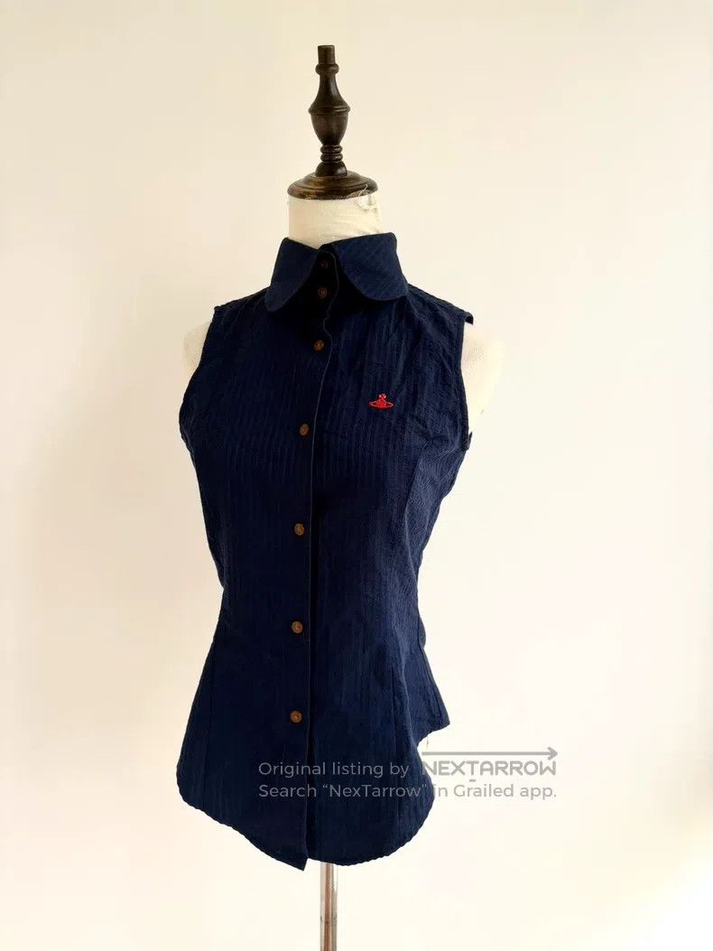 Vivienne Westwood Vivienne Westwood Vintage Blue Striped Saturn Sleeveless V Size M / US 6-8 / IT 42-44 - 1 Thumbnail