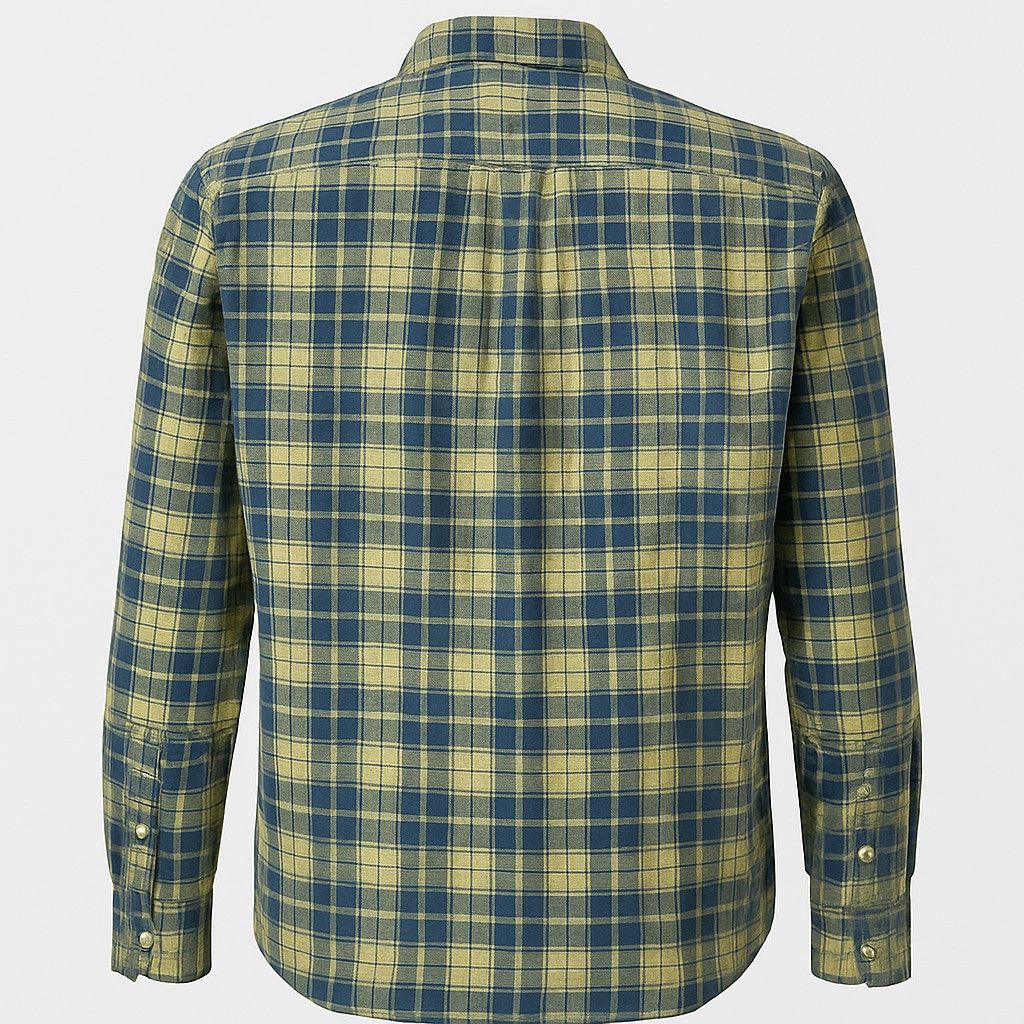 Izod Men's IZOD Long Sleeve Button-Down Shirt Plaid Green Blue Size US M / EU 48-50 / 2 - 3 Thumbnail