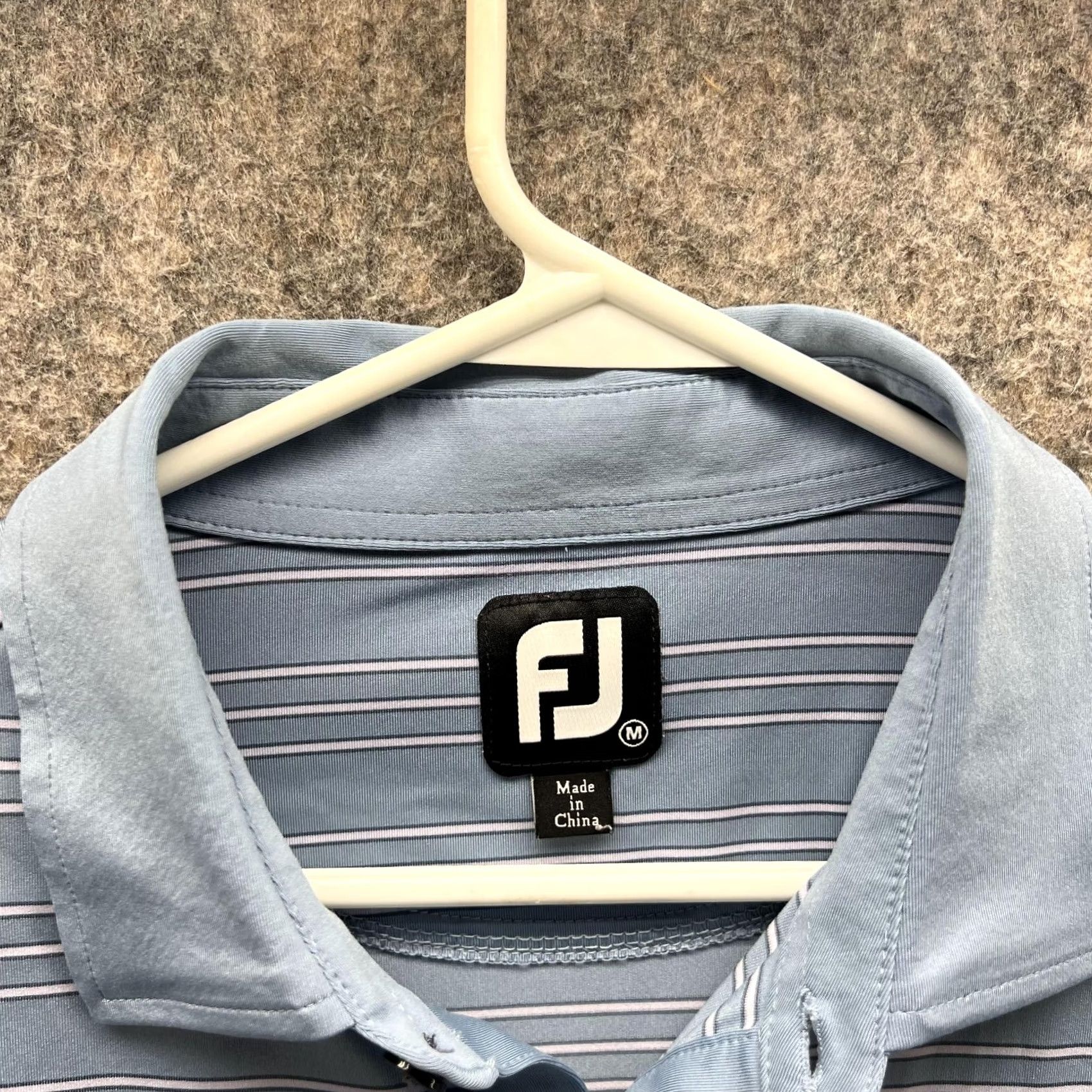 Footjoy FootJoy Polo Shirt Men Medium Blue Striped Polyester Golf Club Sankaty Vtg Size US M / EU 48-50 / 2 - 5 Thumbnail