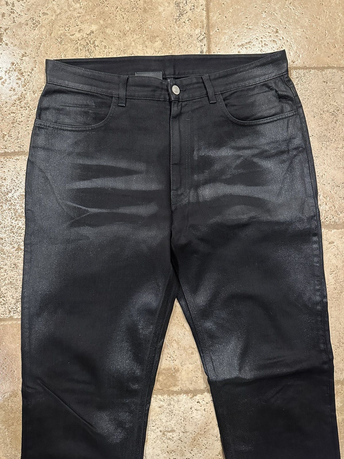 Givenchy Givenchy x Matthew Williams Wax Coated Shiny Black Denim Size US 34 / EU 50 - 3 Thumbnail
