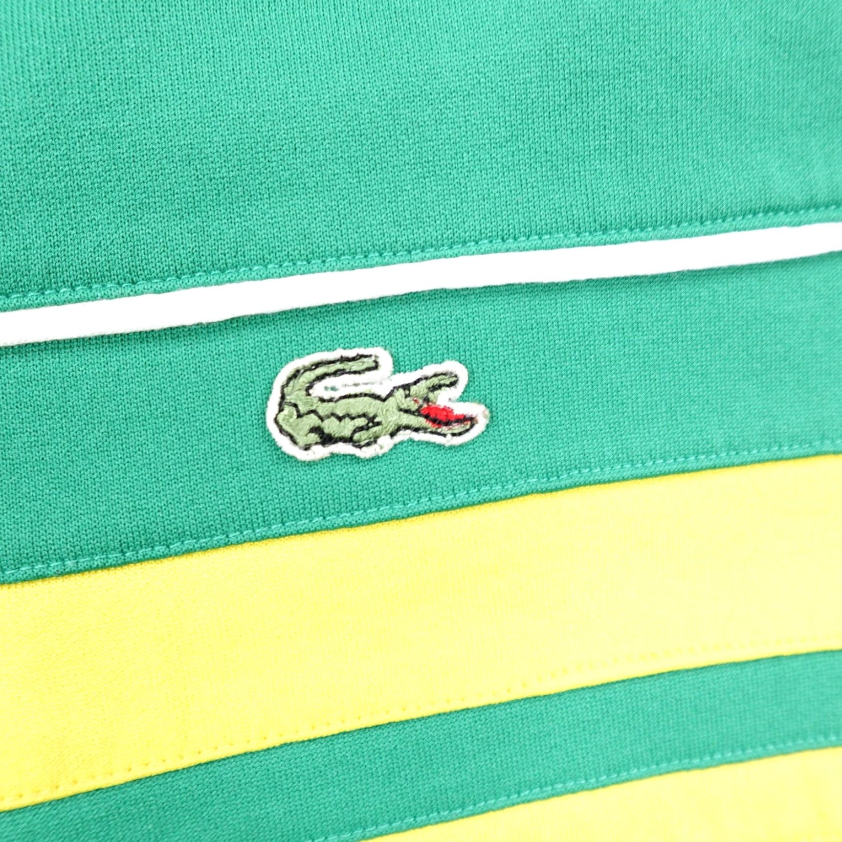 Lacoste VINTAGE Lacoste Jacket Womens 6 Green Yellow Track Coat Croc Logo Zip Up Italy Size M / US 6-8 / IT 42-44 - 3 Thumbnail