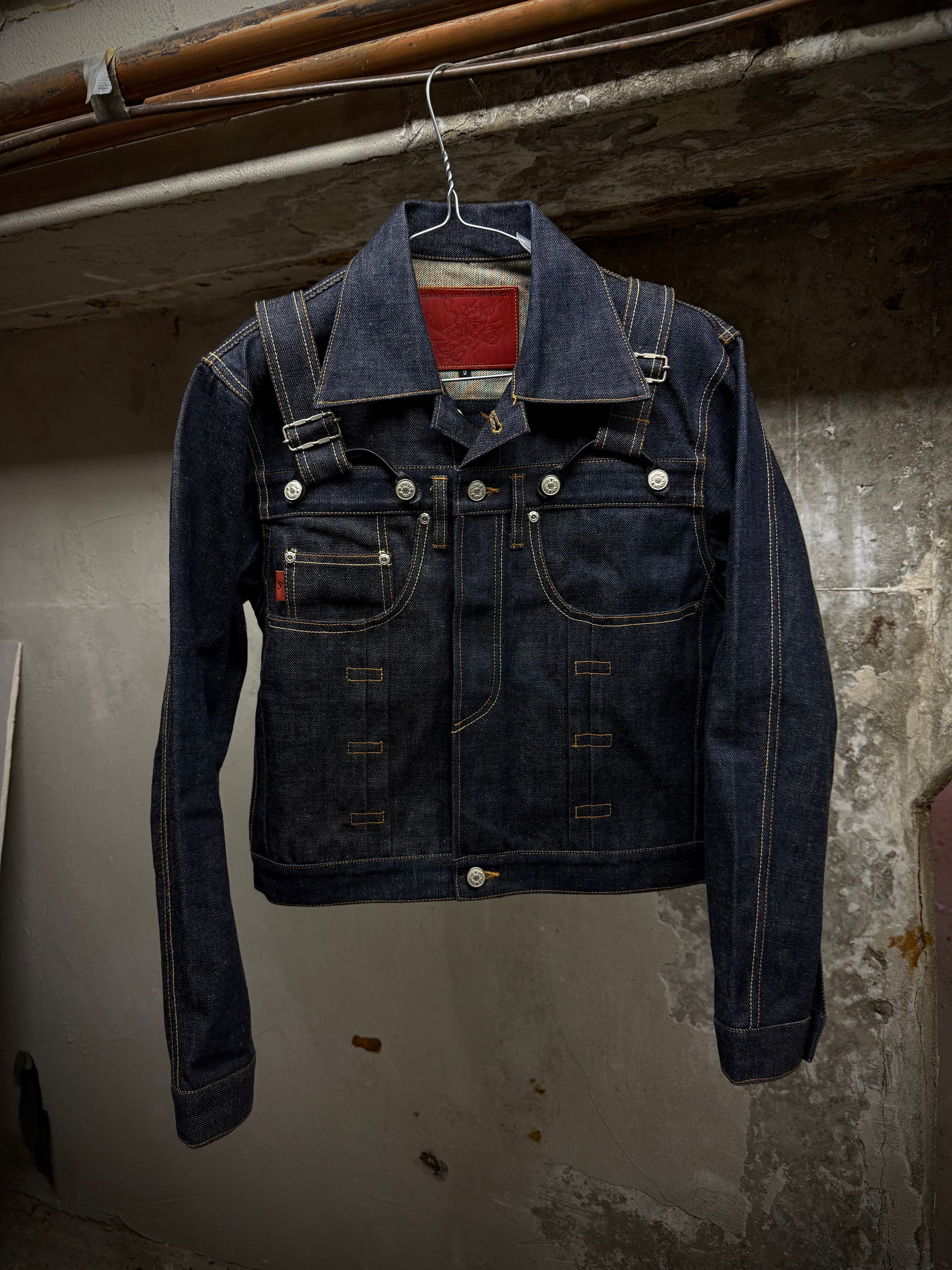 Yuji Yamada Yuji Yamada Leather Harness Denim Jacket Size US S / EU 44-46 / 1 - 1 Thumbnail
