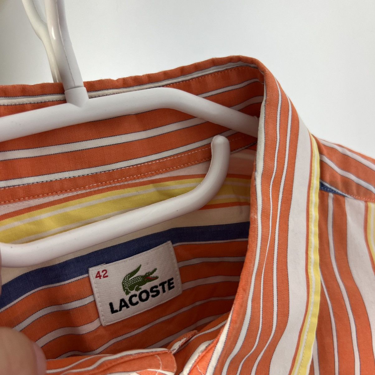 Lacoste Vintage Y2K Lacoste Pocket Mini Logo Striped Button Up Shirt Size US XL / EU 56 / 4 - 4 Thumbnail