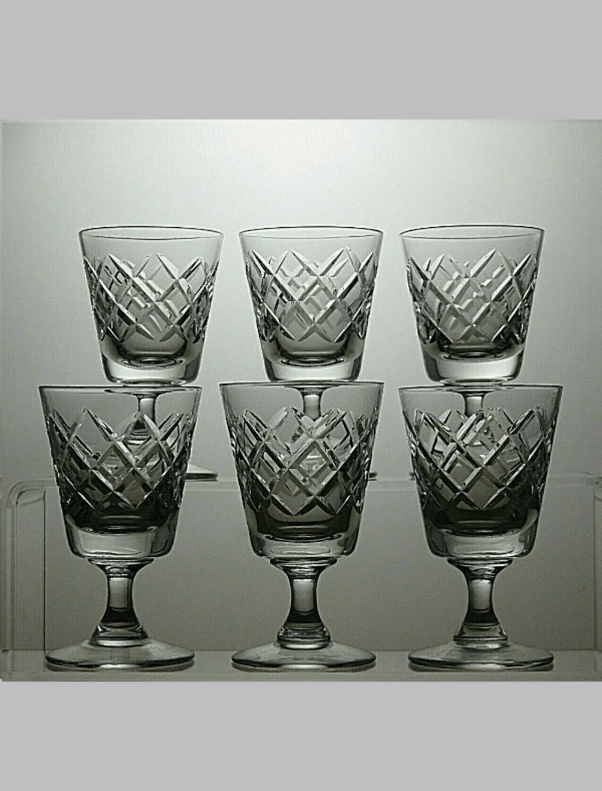 Tudor Tudor Crystal Set Of 6 Cut Glass Sherry Glasses 3 3/4" Size ONE SIZE - 1 Thumbnail