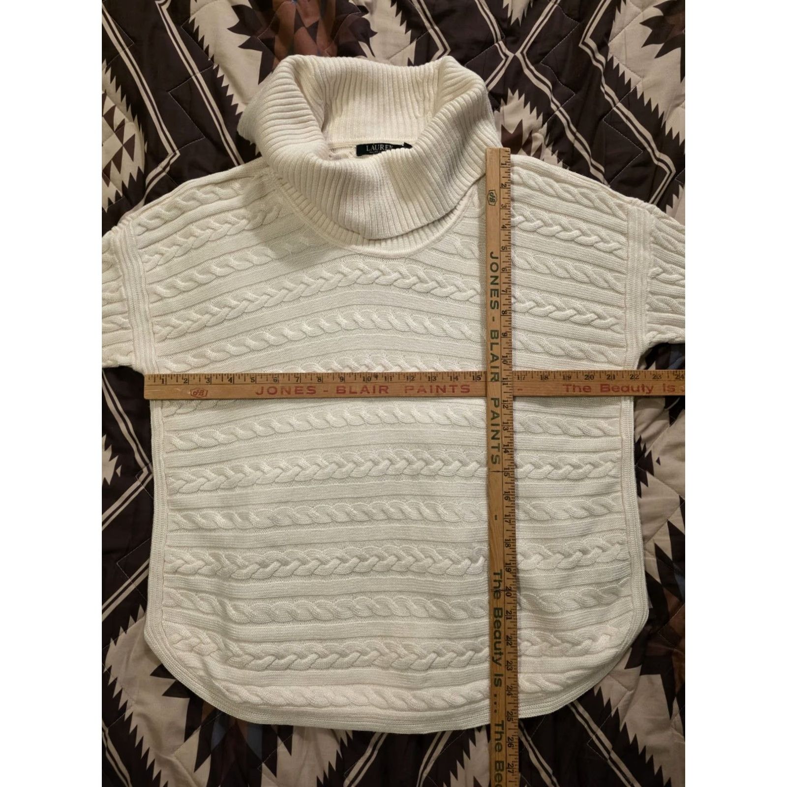 Ralph Lauren VINTAGE Lauren Ralph Lauren Cowl Neck Cable Knit Sweater Ivory Womens XL EUC Size XL / US 12-14 / IT 48-50 - 5 Thumbnail