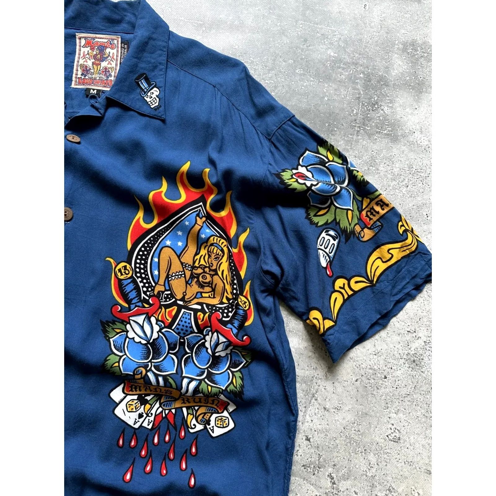 Mambo VINTAGE Mambo Shirt Men’s Size M Blue Button-Up Short Sleeve Crew Neck Cotton ru in 2001 Men’s M Blue Shirt Size US M / EU 48-50 / 2 - 5 Thumbnail