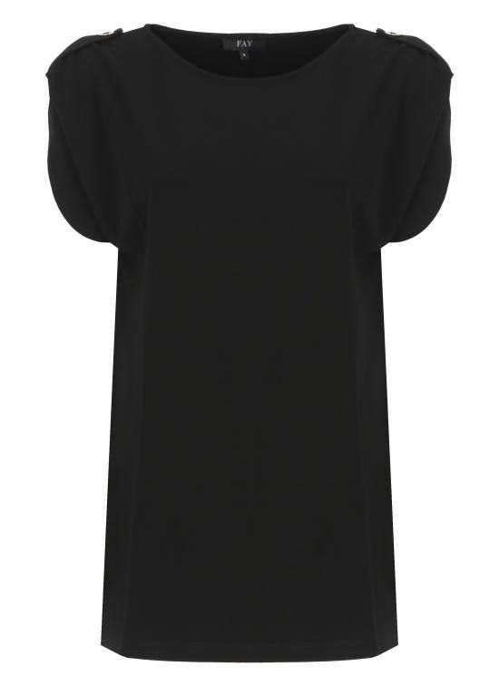 Fay FAY Women Shirts NPWB250666SXBB B999 Black Size S / US 4 / IT 40 - 1 Thumbnail