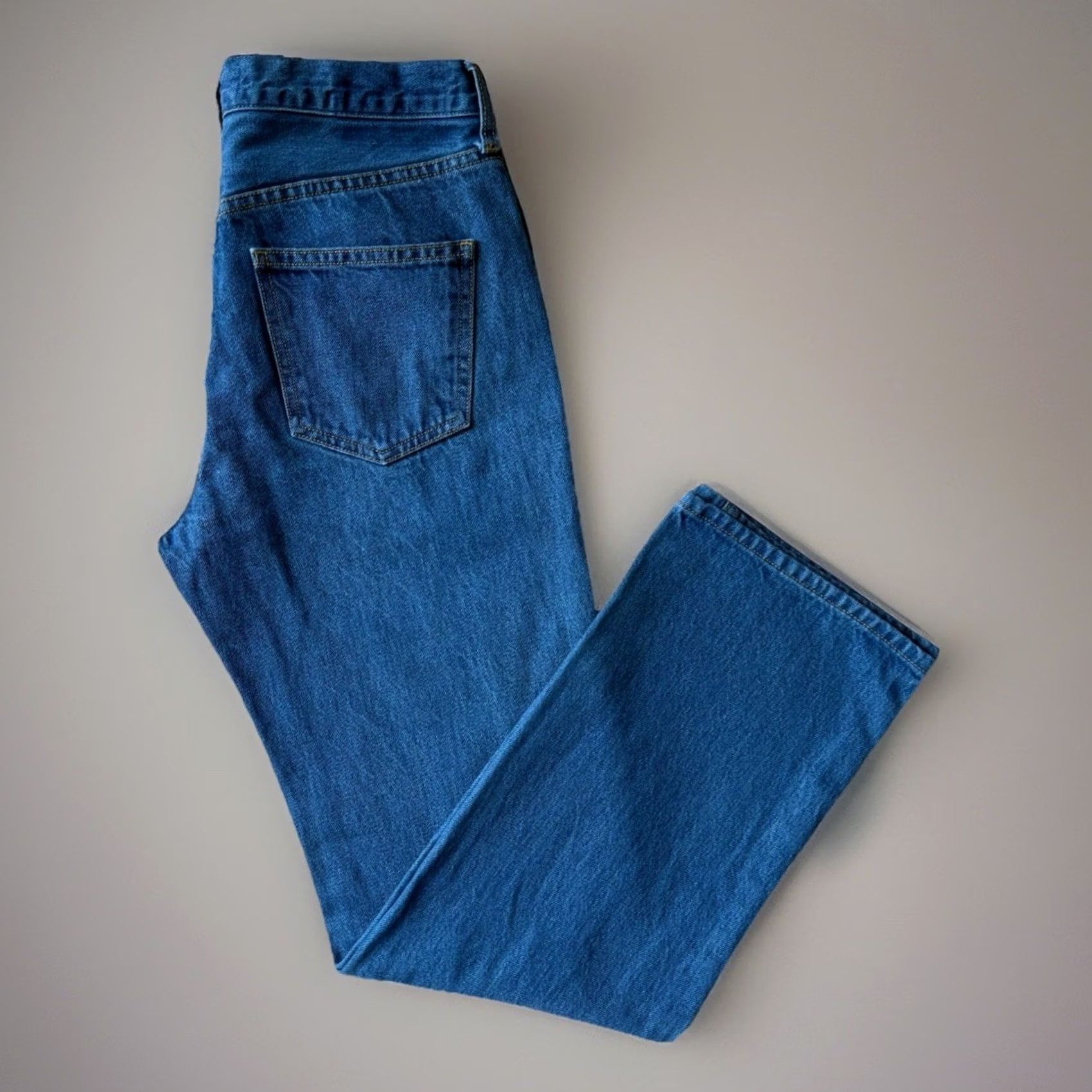 THE GREAT The Great Jeans Women's 29 Blue The Wayne Straight Glam Boho Party New York Jeans Regular 29 Blue Satin? Size 29" - 2 Thumbnail