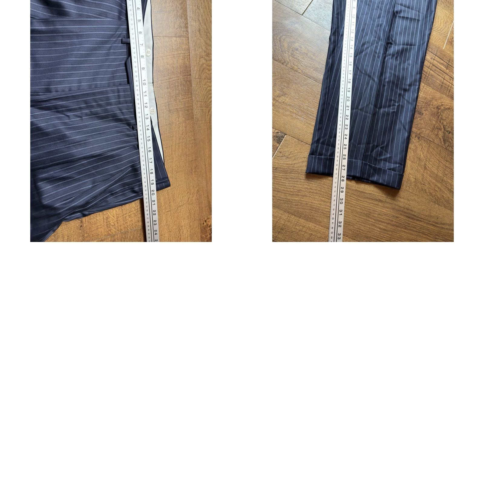 Vintage Samuelsohn Suit Mens 46 Blue Super 150s Wool 46R 40X28 Pinstripe Surgeon Cuffs Size 46R - 10 Thumbnail