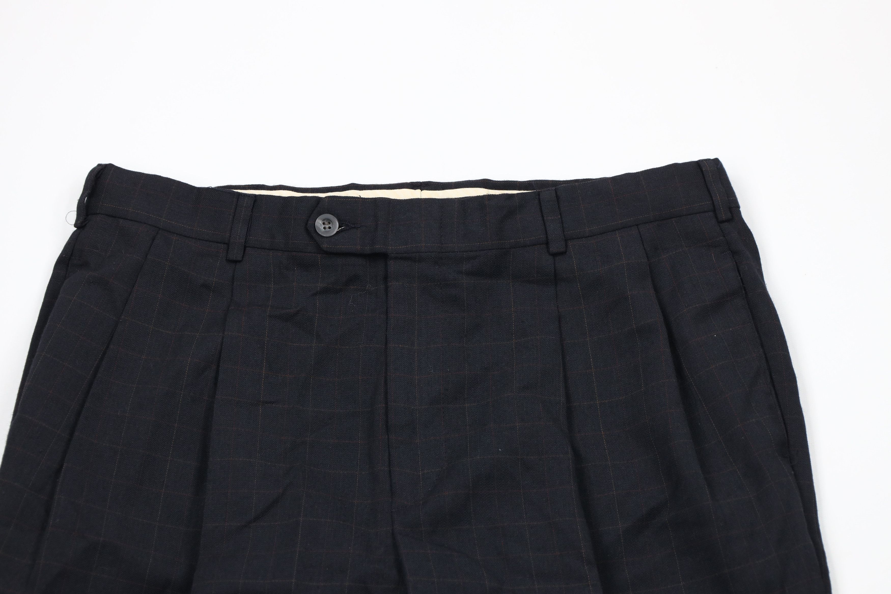 Vintage Vintage 90s Streetwear Cuffed Worsted Wool Chino Pants Plaid Size US 34 / EU 50 - 2 Thumbnail