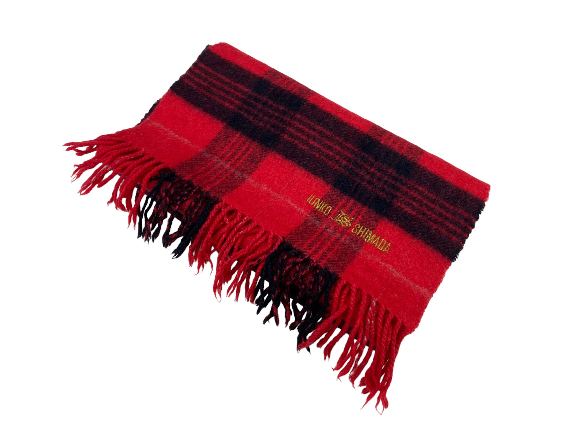 Junko Shimada × Vintage Vintage Junko Shimada Checkered Scarf – 90s Designer Size ONE SIZE - 3 Thumbnail