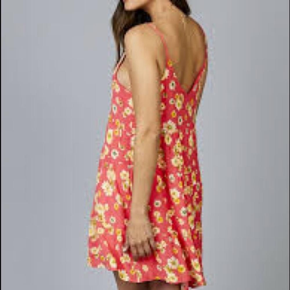 Designer Altard State Pink Floral Boho Spaghetti Mini Dress Size S / US 4 / IT 40 - 2 Thumbnail