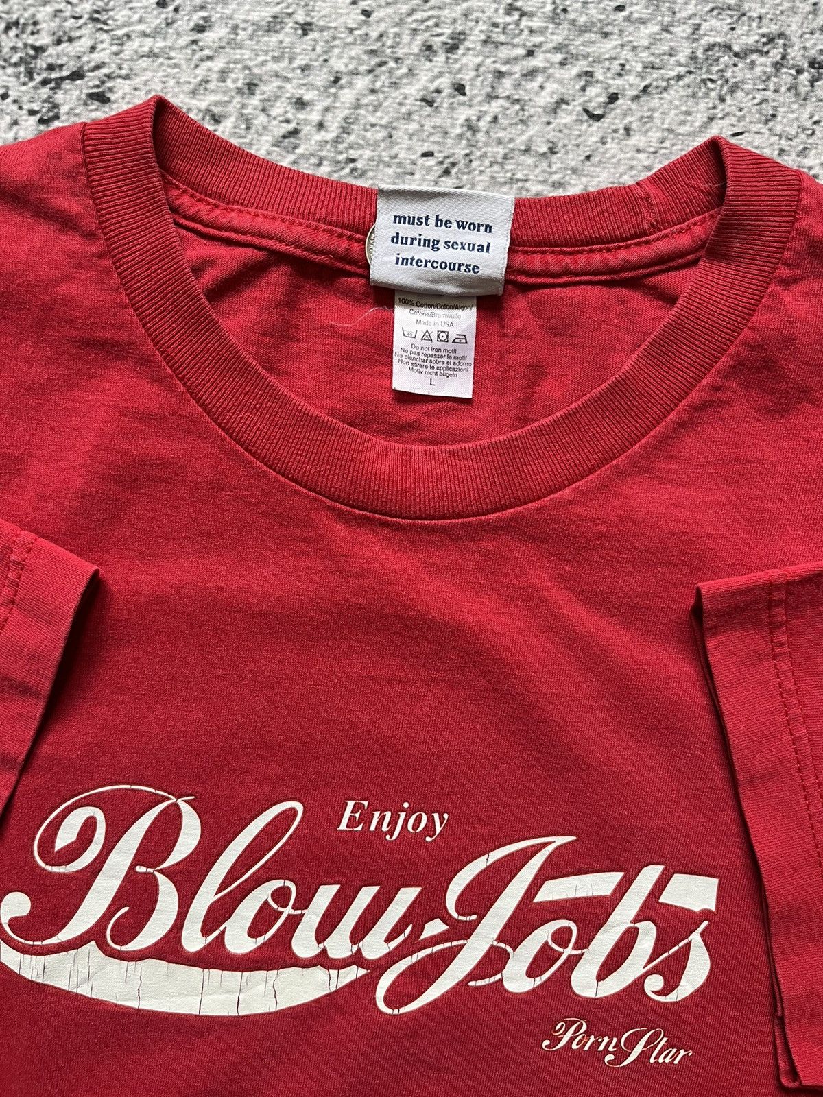 Vintage Vintage 90s Enjoy BlowJobs PornStar T-shirt made in USA Size US L / EU 52-54 / 3 - 6 Thumbnail