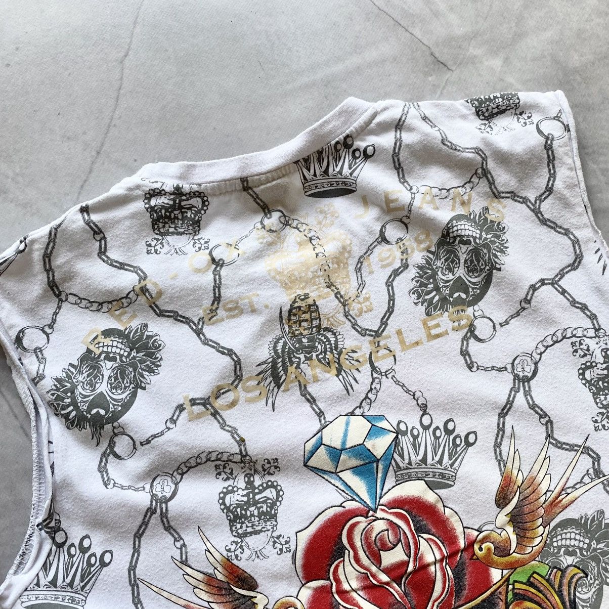 Christian Audigier × Ed Hardy × Japanese Brand VTG Ed Hardy Christian Audigier Style Y2K T-Shirt Tank Top Size US L / EU 52-54 / 3 - 10 Thumbnail
