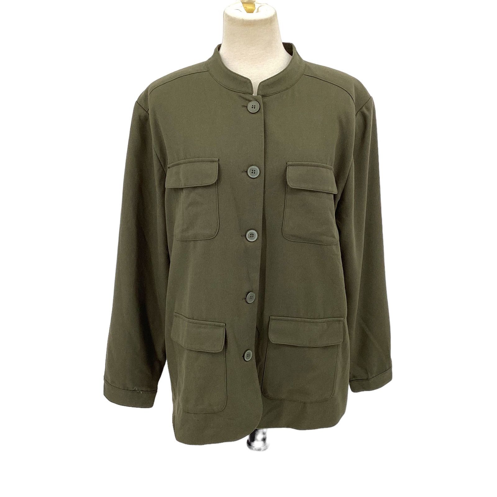 Treasure & Bond Treasure & Bond Green Button Up Utility Shacket Large NWOT Size L / US 10 / IT 46 - 2 Thumbnail