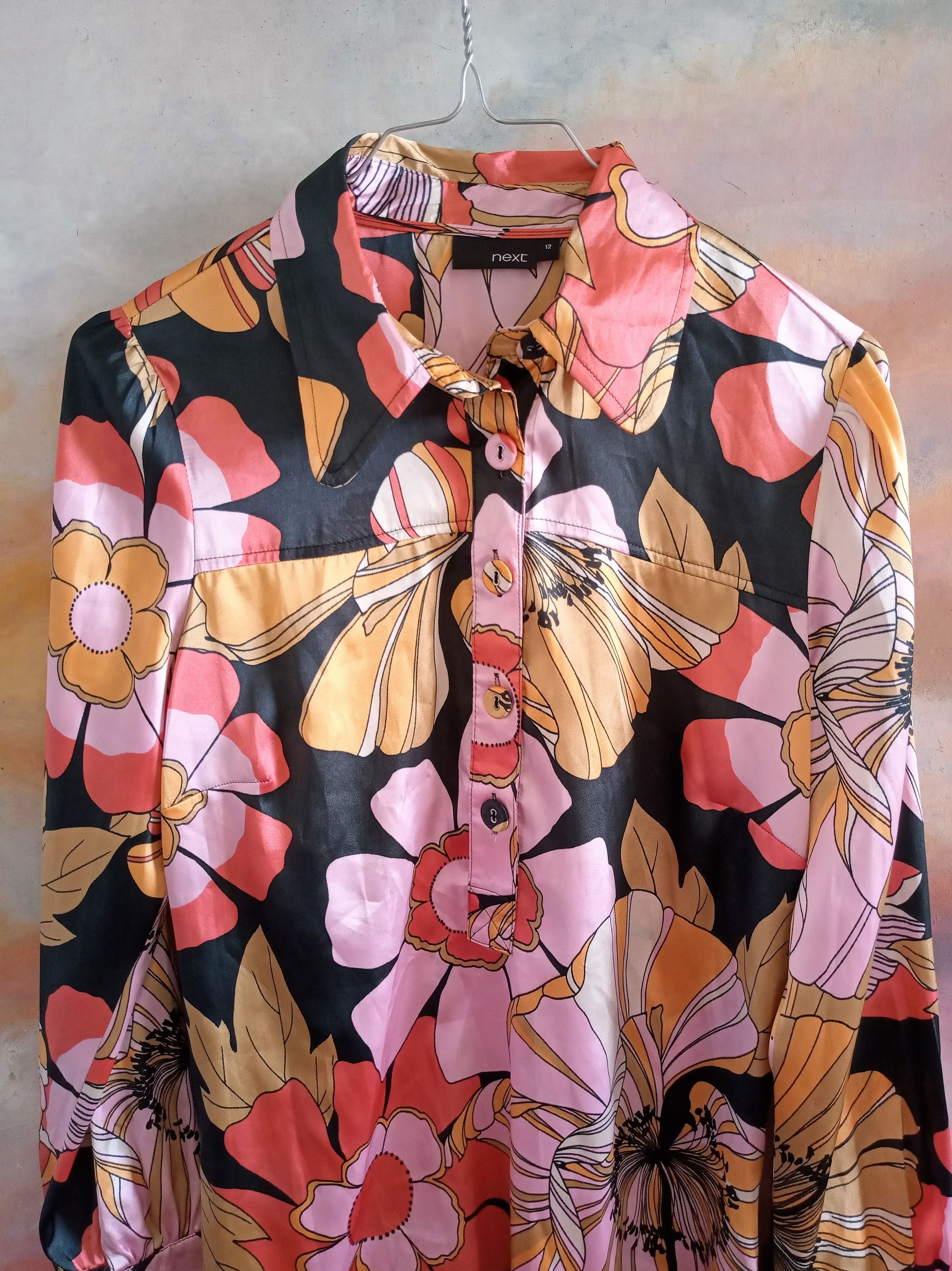 NEXT × Vintage Boho Vintage NEXT satin blouse Size M / US 6-8 / IT 42-44 - 15 Thumbnail