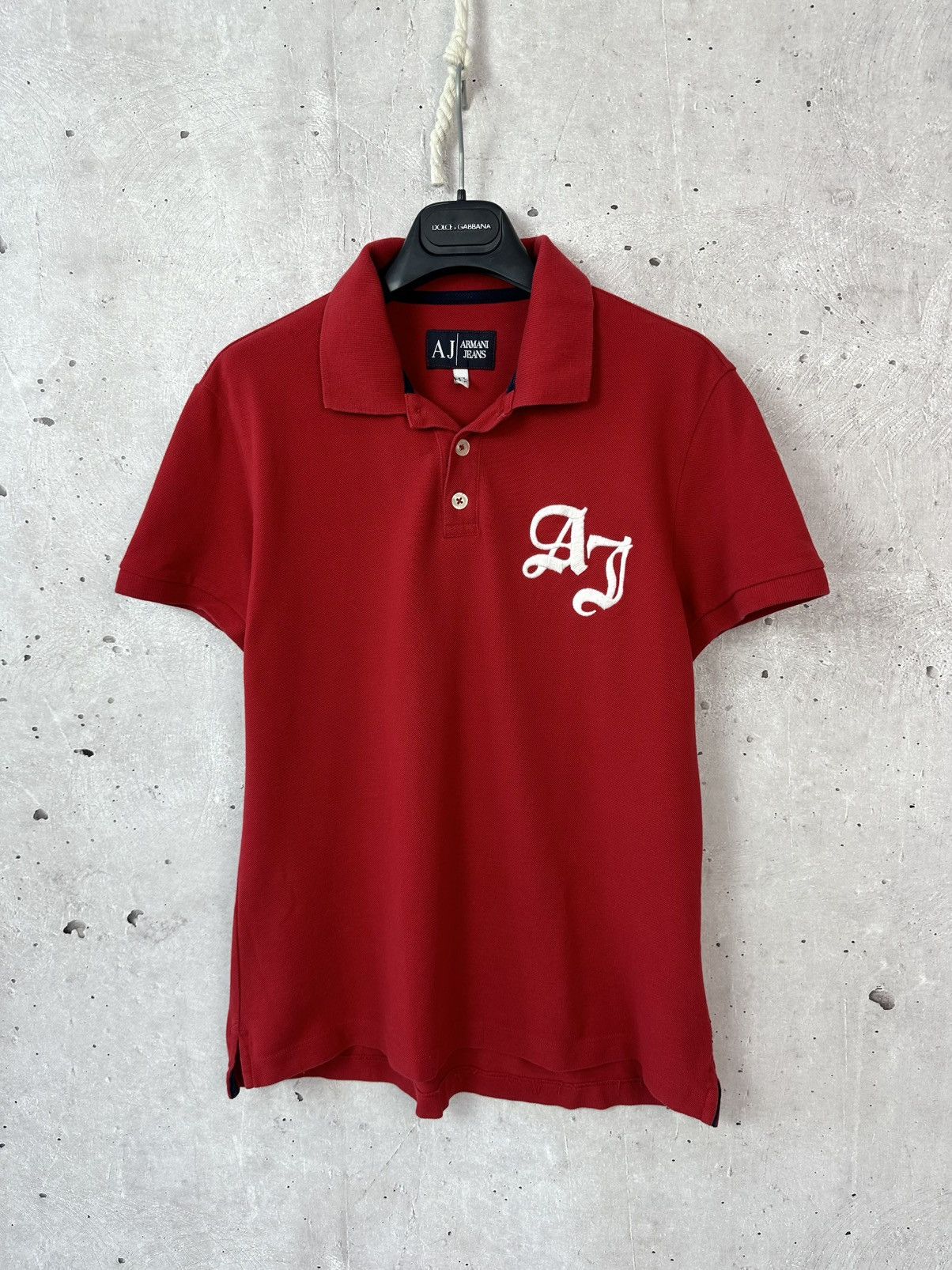 Armani AJ Armani Jeans Vintage Cotton Red Logo Women’s Polo Size ONE SIZE - 1 Thumbnail