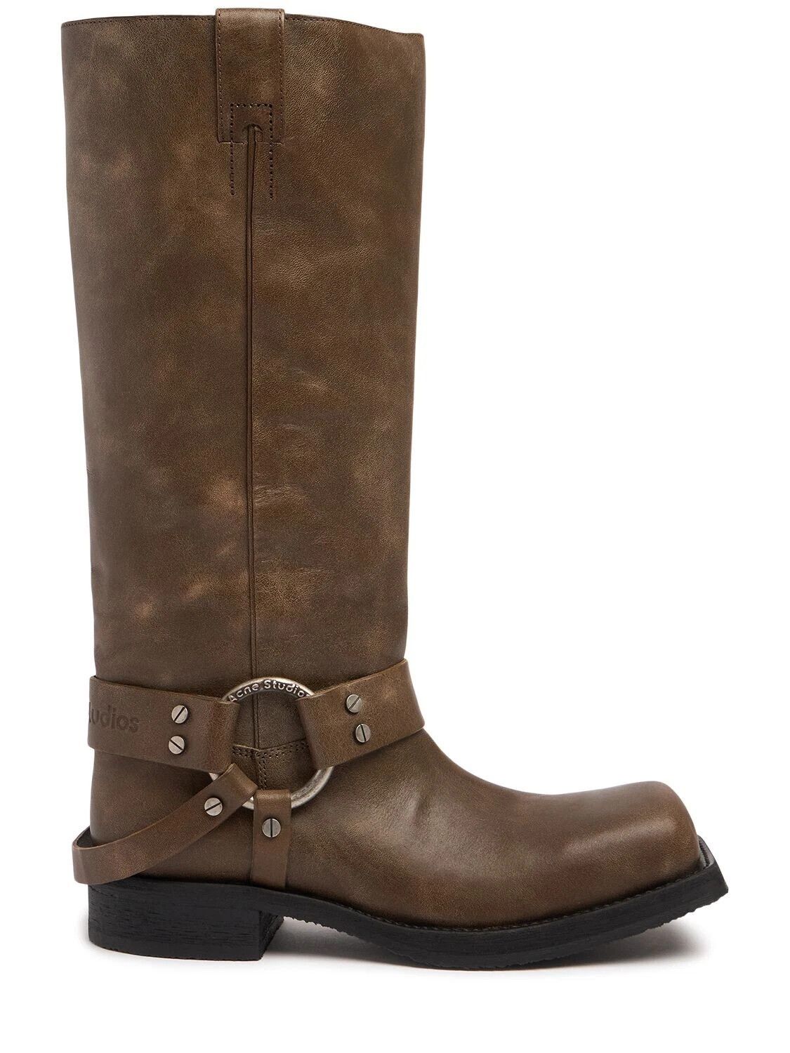 Acne Studios ACNE STUDIOS Balius Greige Brown Leather Boots Size US 7 / IT 37 - 1 Thumbnail