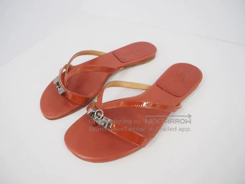 Hermes Hermes Red Studs Herringbone Flip Flops Size 35 Size US 4.5 / IT 34.5 - 1 Thumbnail