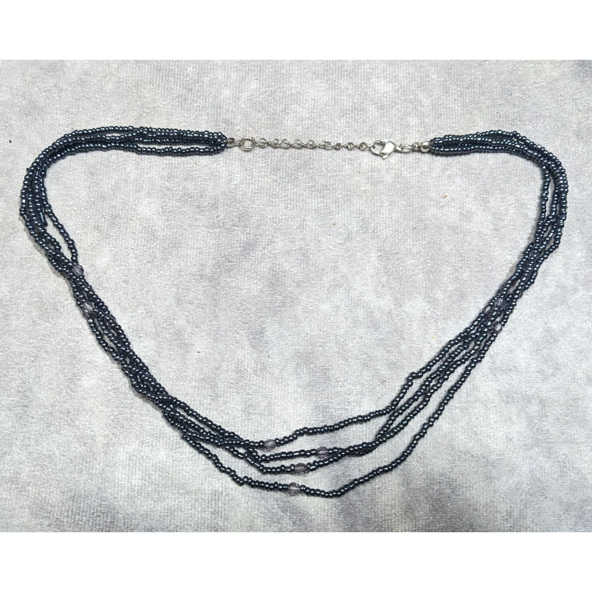 Other Simple Gothic Glass Beaded Multilayer Necklace With Subtle M Size ONE SIZE - 5 Thumbnail