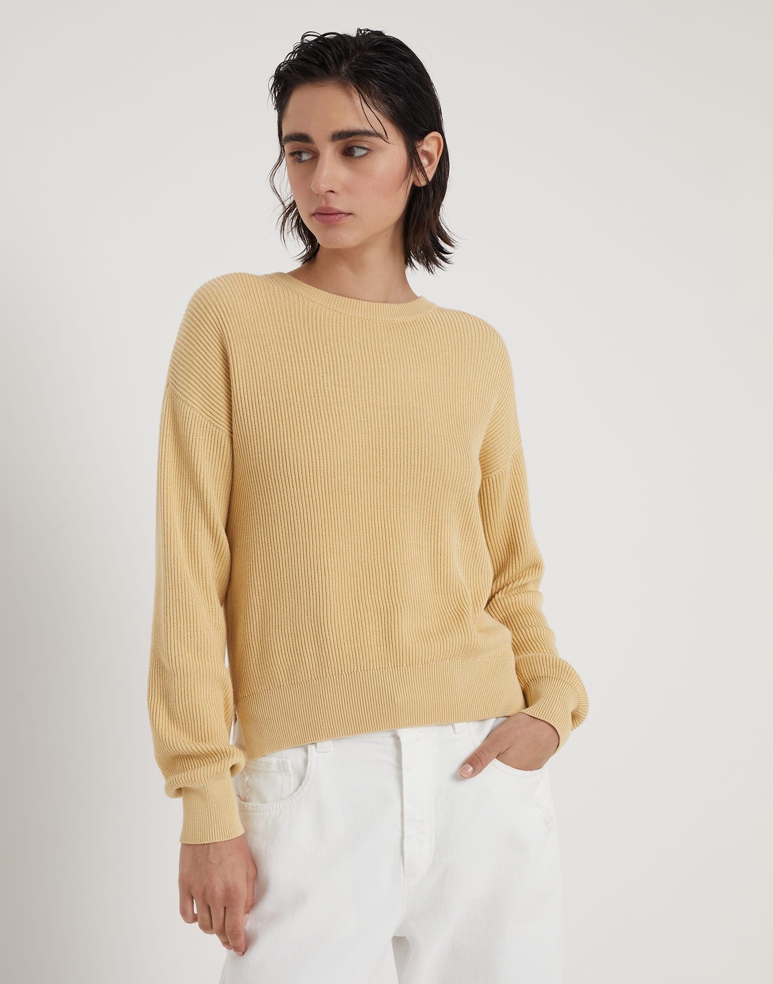 Brunello Cucinelli o1w1db10825 Sweater in Bright Yellow Size XL / US 12-14 / IT 48-50 - 1 Thumbnail