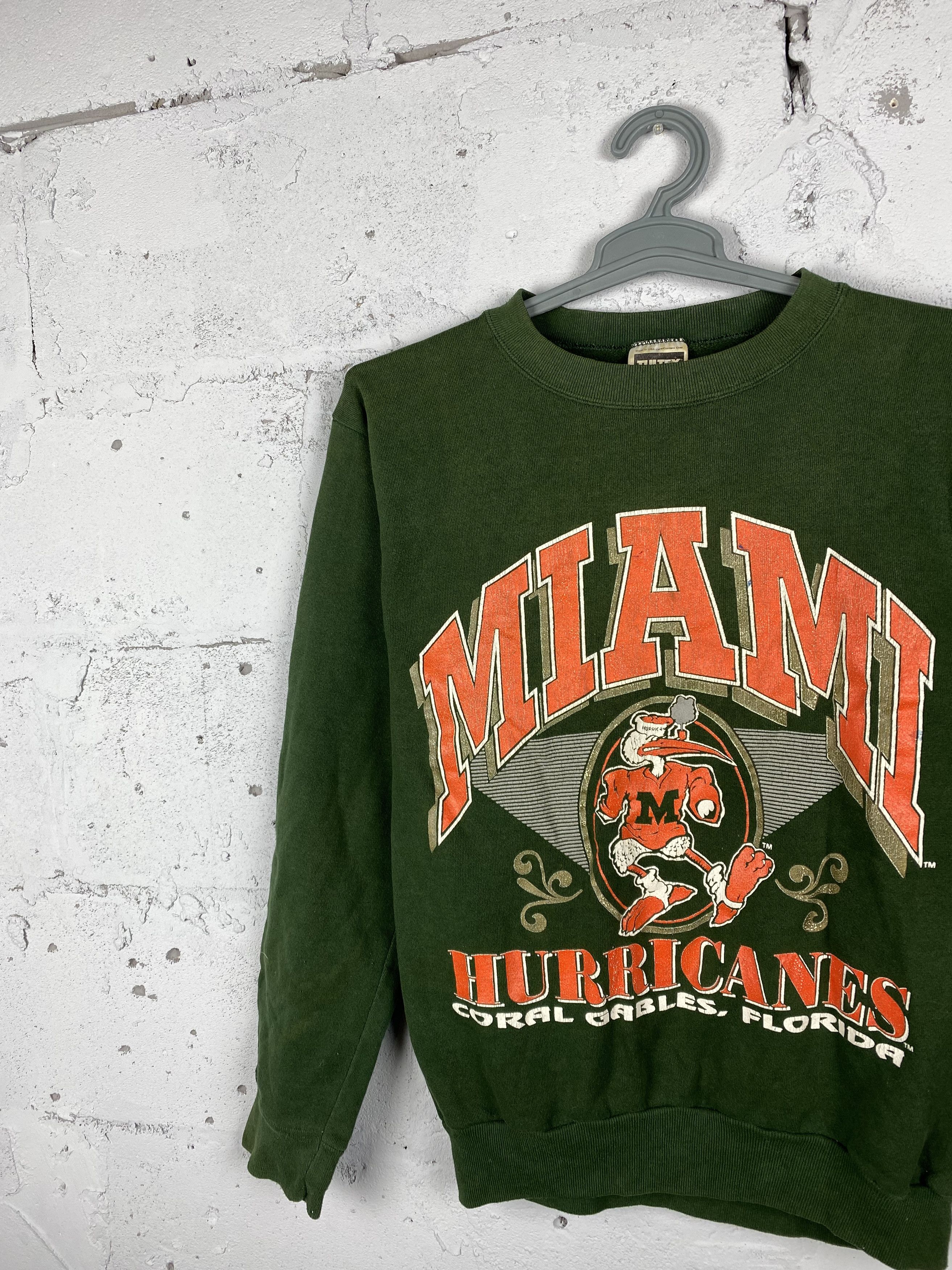 NHL × Vintage Vintage 90s Miami Hurricanes Essential College Sweatshirt Size US M / EU 48-50 / 2 - 2 Thumbnail