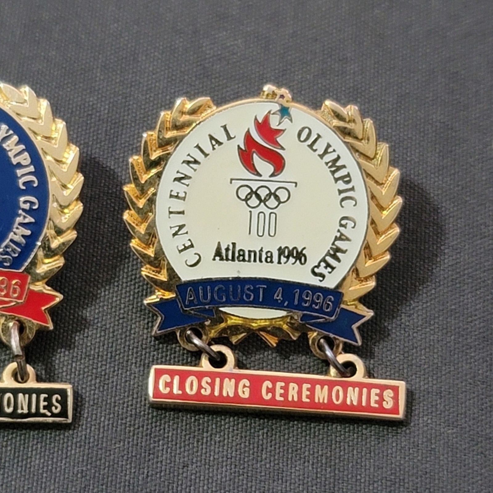 USA Olympics Vtg 1986 Atlanta Olympics Opening & Closing Ceremonies Pin Size ONE SIZE - 3 Thumbnail